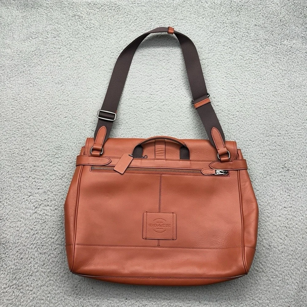 Genuine Coach F23204 Hudson Messenger Tote Terracotta 2 Way Leather Shoulder Bag
